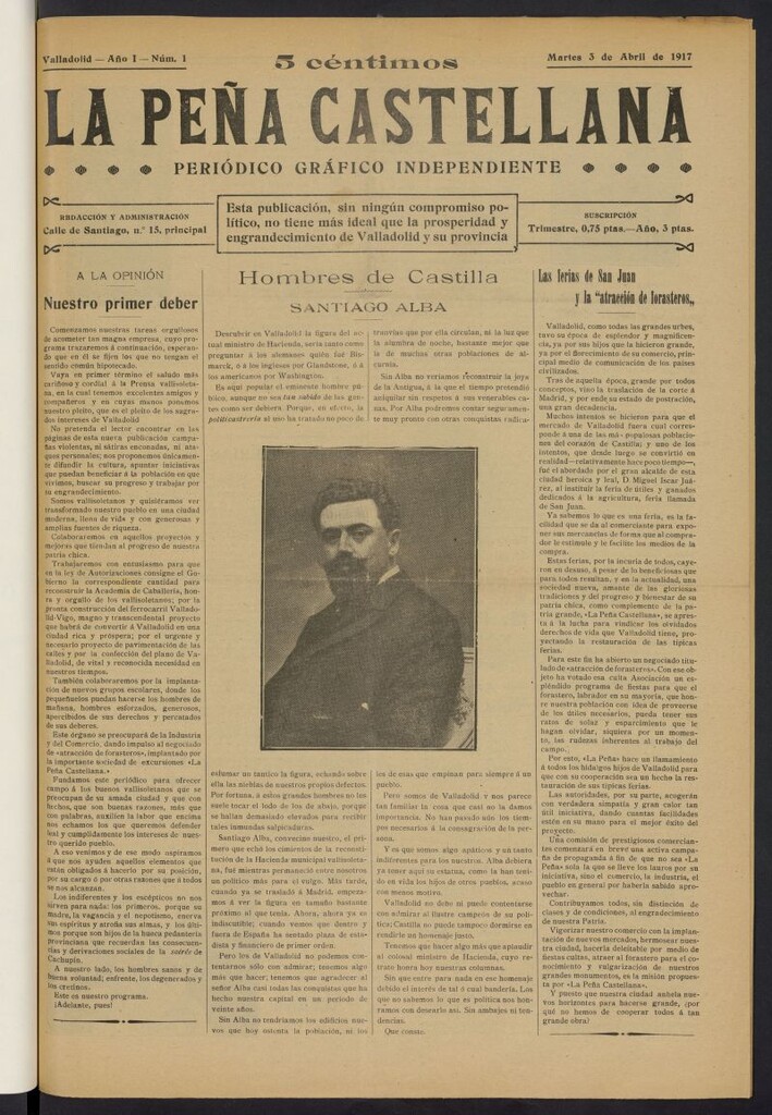 Miniatura de La Peña Castellana del 3 de abril de 1917