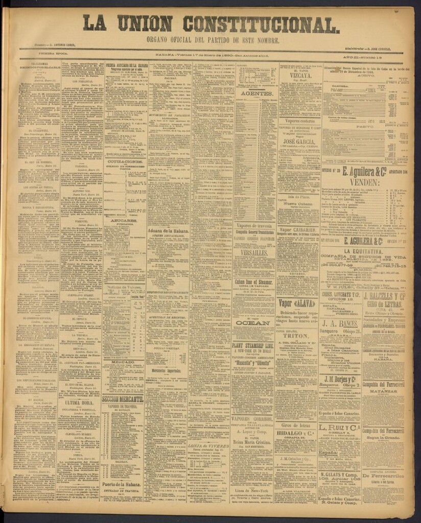 Miniatura de La Unión Constitucional: Organo oficial del partido de este nombre del 17 de enero de 1890