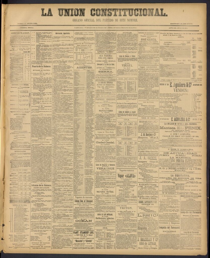 Miniatura de La Unión Constitucional: Organo oficial del partido de este nombre del 24 de enero de 1890