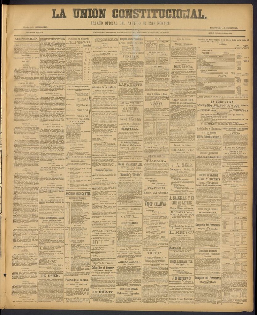 Miniatura de La Unión Constitucional: Organo oficial del partido de este nombre del 29 de enero de 1890