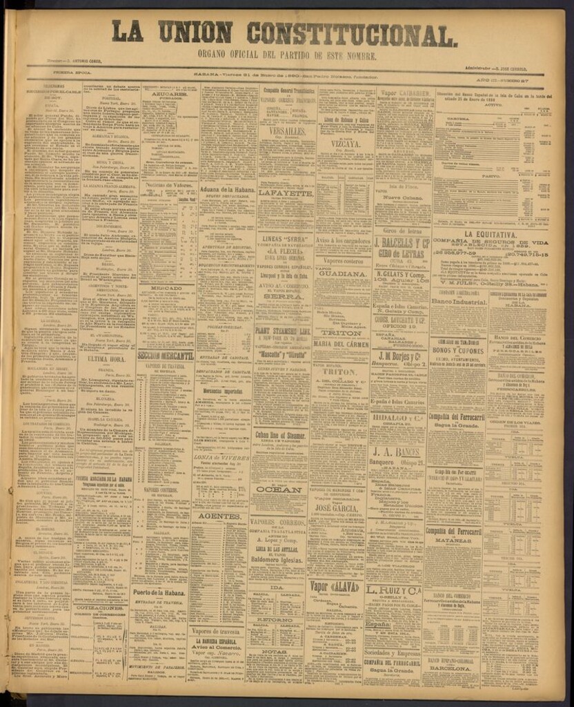 Miniatura de La Unión Constitucional: Organo oficial del partido de este nombre del 31 de enero de 1890