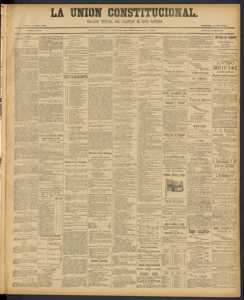 Miniatura de La Unión Constitucional: Organo oficial del partido de este nombre del 11 de febrero de 1890