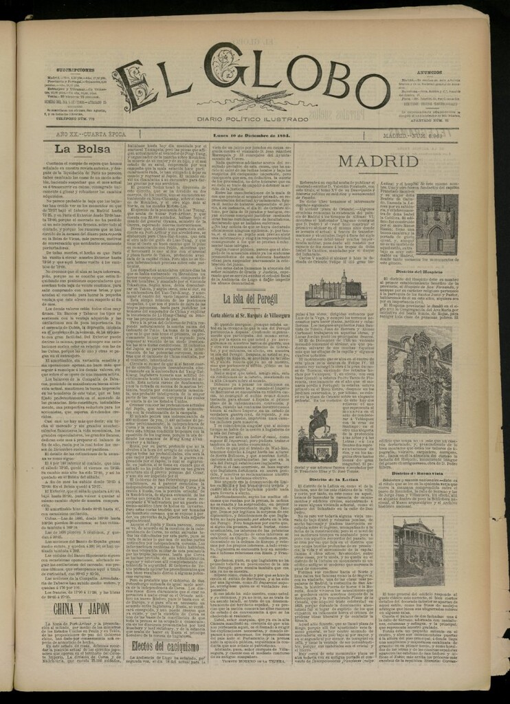 Miniatura de El Globo : diario ilustrado del 10 de diciembre de 1894, nº 6968