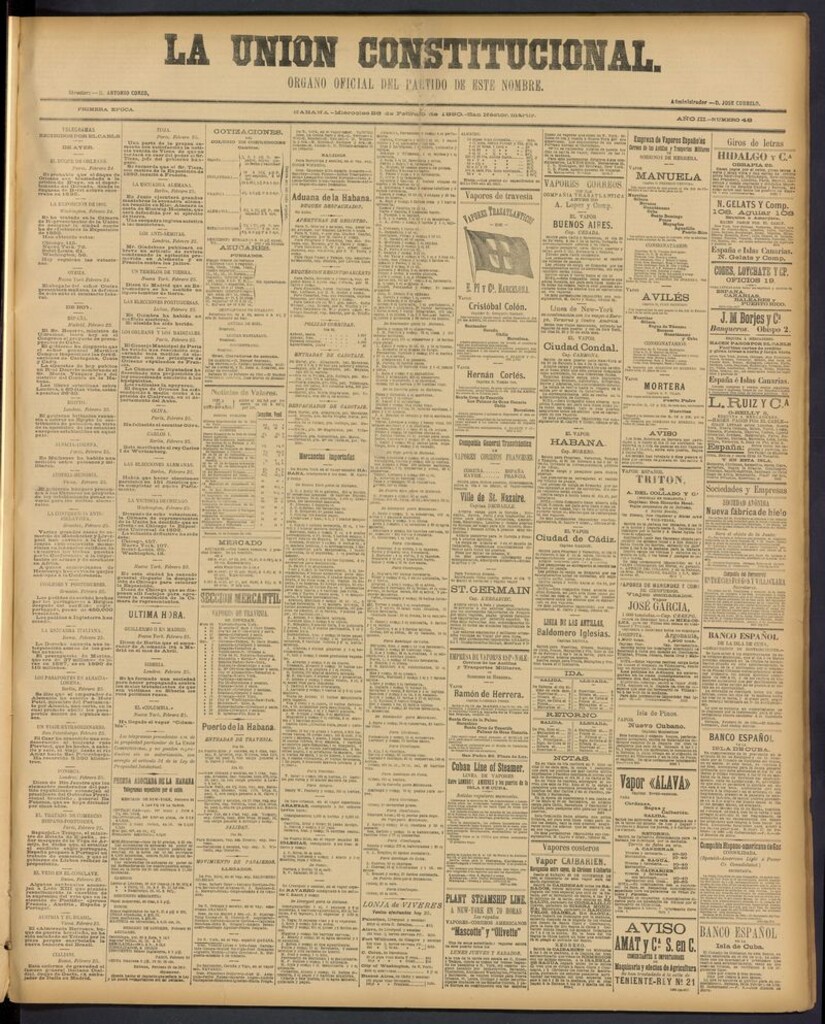 Miniatura de La Unión Constitucional: Organo oficial del partido de este nombre del 26 de febrero de 1890