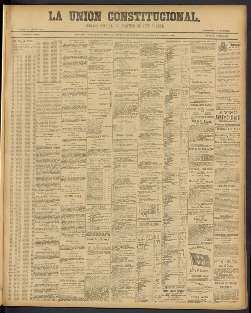Miniatura de La Unión Constitucional: Organo oficial del partido de este nombre del 2 de marzo de 1890