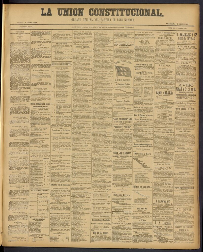 Miniatura de La Unión Constitucional: Organo oficial del partido de este nombre del 4 de marzo de 1890