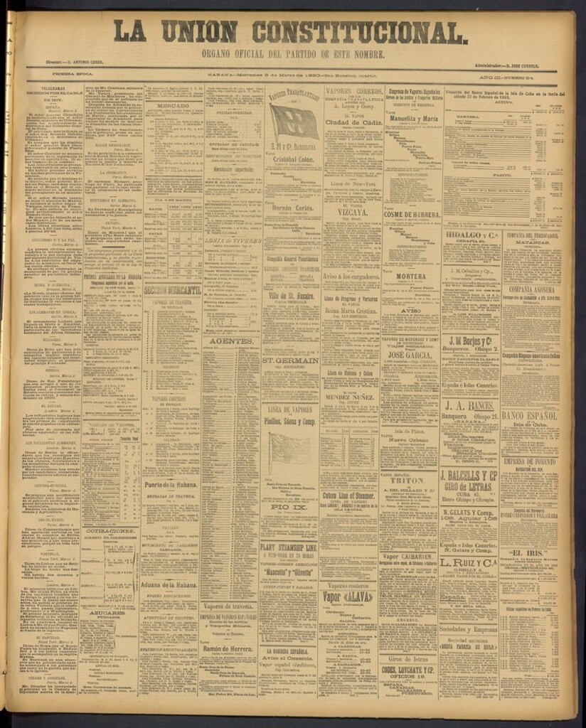 Miniatura de La Unión Constitucional: Organo oficial del partido de este nombre del 5 de marzo de 1890