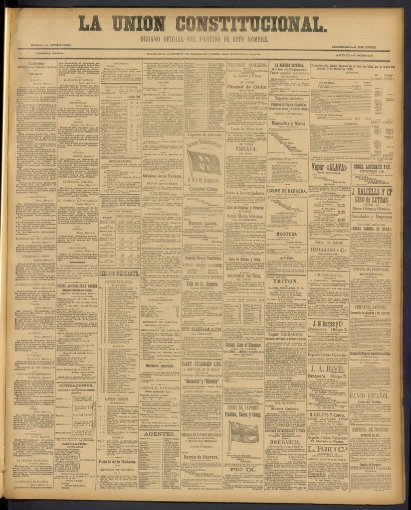 Miniatura de La Unión Constitucional: Organo oficial del partido de este nombre del 6 de marzo de 1890