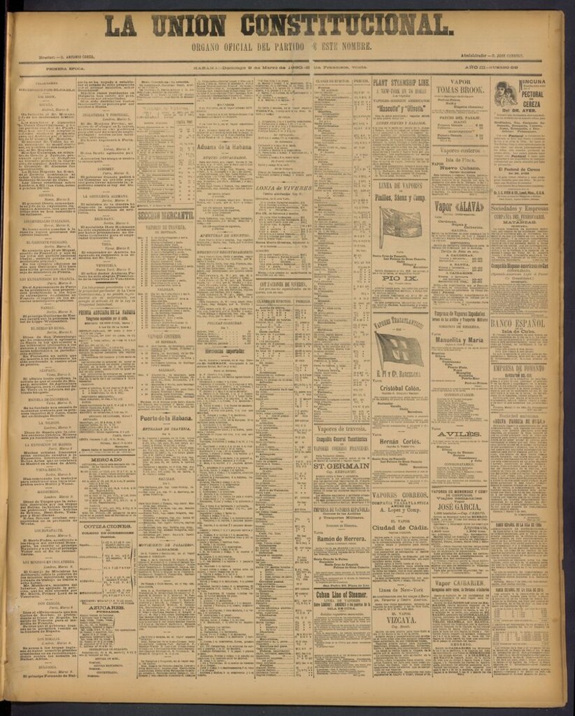 Miniatura de La Unión Constitucional: Organo oficial del partido de este nombre del 9 de marzo de 1890