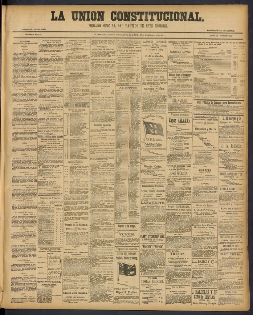 Miniatura de La Unión Constitucional: Organo oficial del partido de este nombre del 10 de abril de 1890