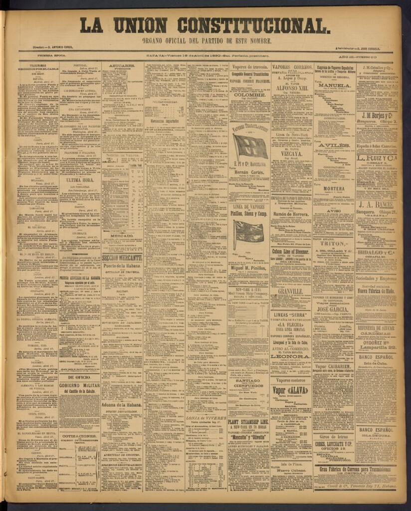 Miniatura de La Unión Constitucional: Organo oficial del partido de este nombre del 18 de abril de 1890