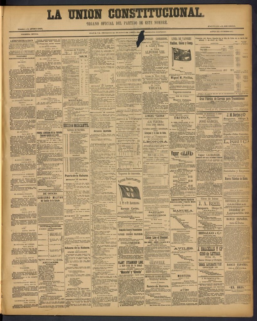 Miniatura de La Unión Constitucional: Organo oficial del partido de este nombre del 16[sic] de abril de 1890