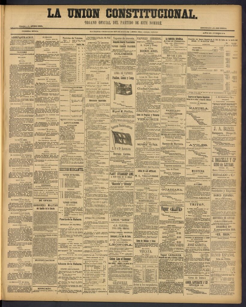 Miniatura de La Unión Constitucional: Organo oficial del partido de este nombre del 23 de abril de 1890