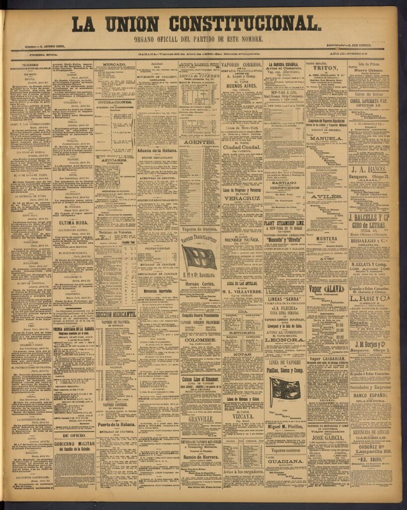 Miniatura de La Unión Constitucional: Organo oficial del partido de este nombre del 25 de abril de 1890