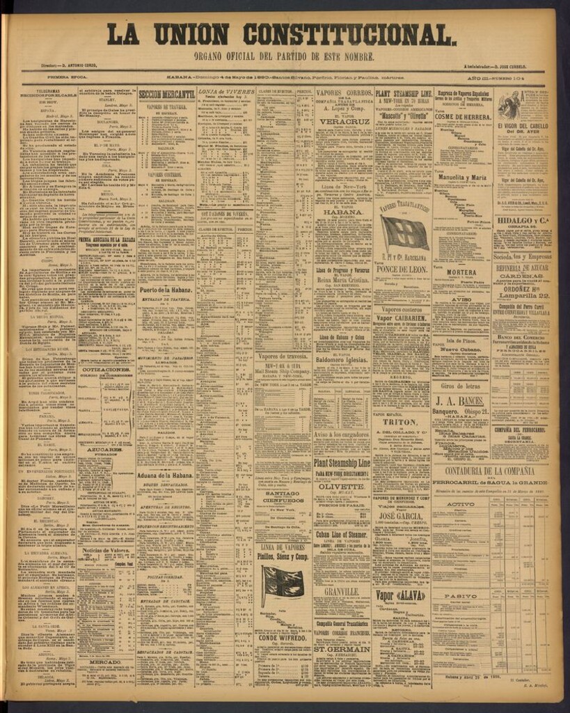 Miniatura de La Unión Constitucional: Organo oficial del partido de este nombre del 4 de mayo de 1890