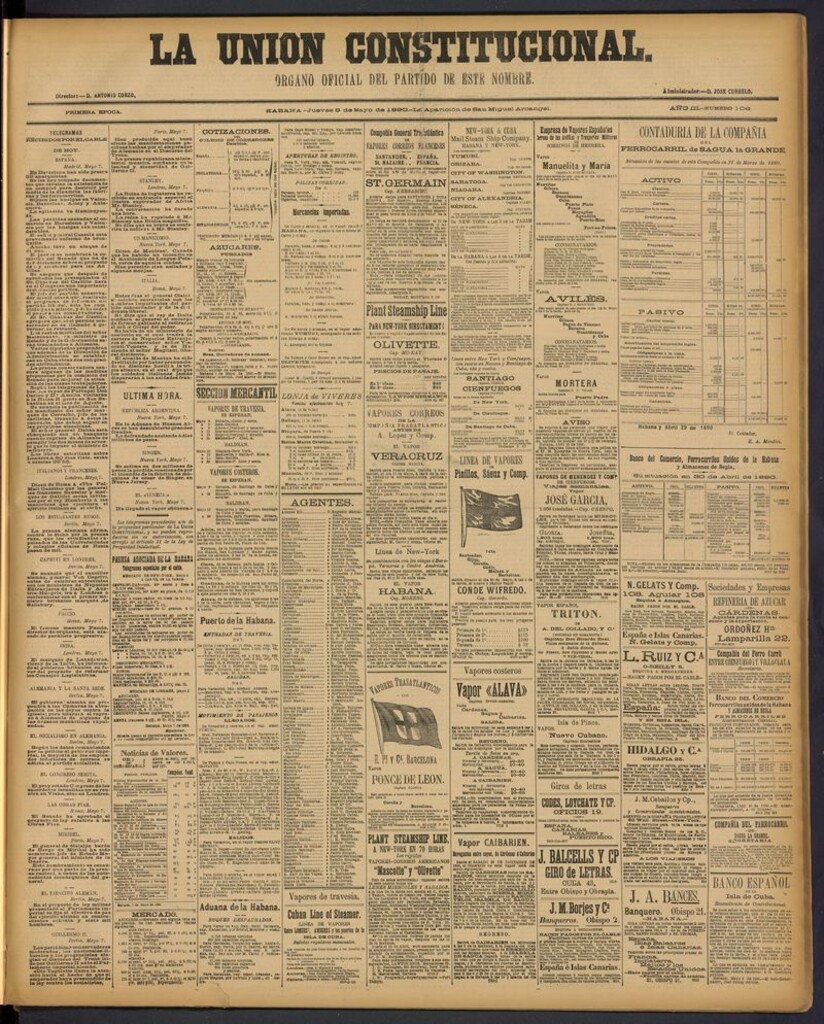 Miniatura de La Unión Constitucional: Organo oficial del partido de este nombre del 8 de mayo de 1890