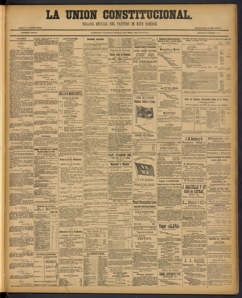 Miniatura de La Unión Constitucional: Organo oficial del partido de este nombre del 9 de mayo de 1890