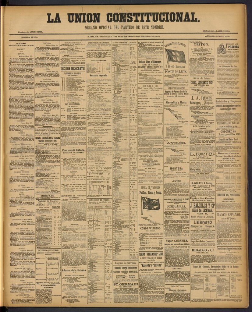 Miniatura de La Unión Constitucional: Organo oficial del partido de este nombre del 11 de mayo de 1890