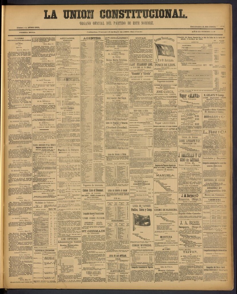 Miniatura de La Unión Constitucional: Organo oficial del partido de este nombre del 16 de mayo de 1890