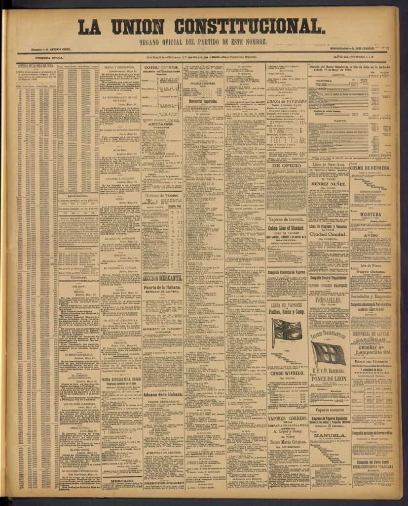 Miniatura de La Unión Constitucional: Organo oficial del partido de este nombre del 17 de mayo de 1890