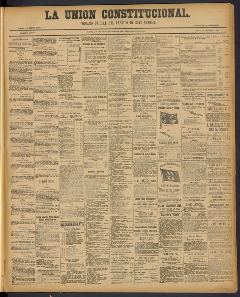 Miniatura de La Unión Constitucional: Organo oficial del partido de este nombre del 24 de mayo de 1890