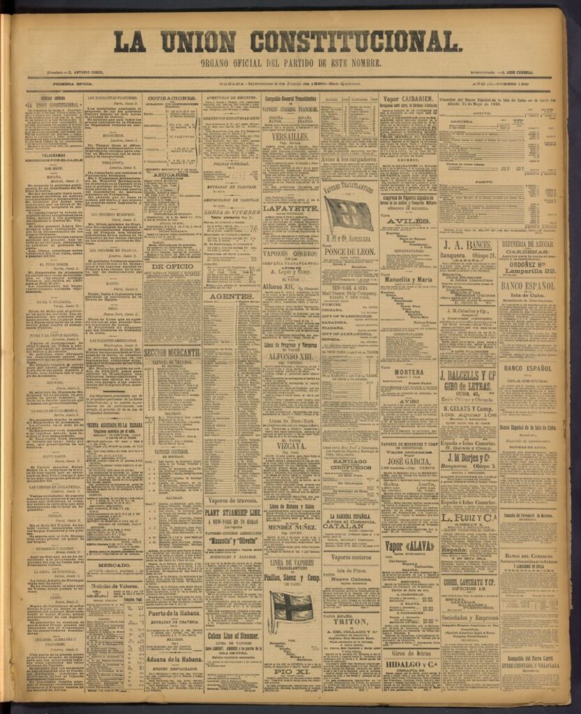 Miniatura de La Unión Constitucional: Organo oficial del partido de este nombre del 4 de junio de 1890