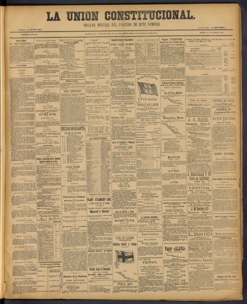 Miniatura de La Unión Constitucional: Organo oficial del partido de este nombre del 5 de junio de 1890