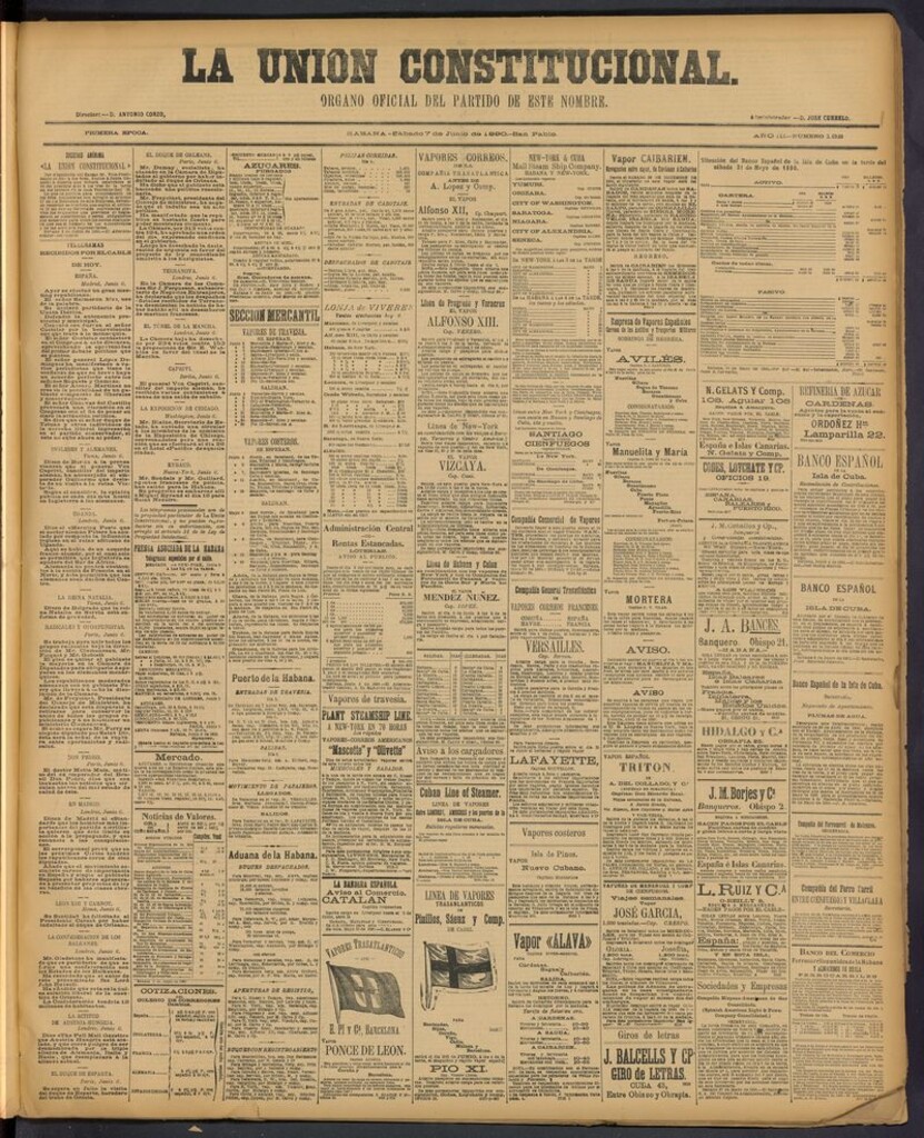 Miniatura de La Unión Constitucional: Organo oficial del partido de este nombre del 7 de junio de 1890