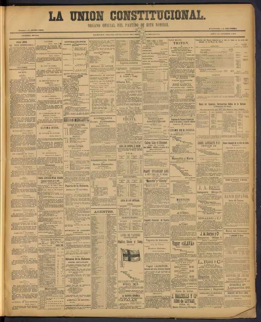 Miniatura de La Unión Constitucional: Organo oficial del partido de este nombre del 10 de junio de 1890