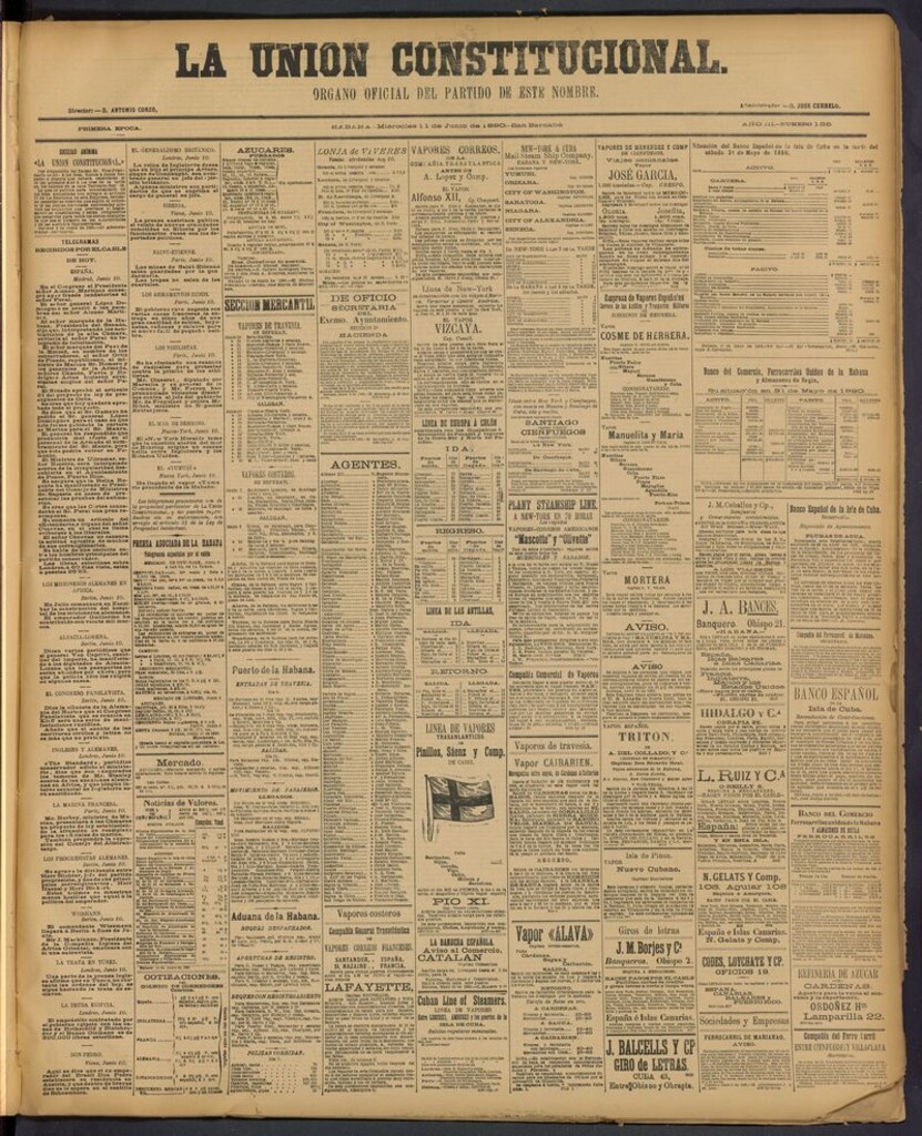 Miniatura de La Unión Constitucional: Organo oficial del partido de este nombre del 11 de junio de 1890
