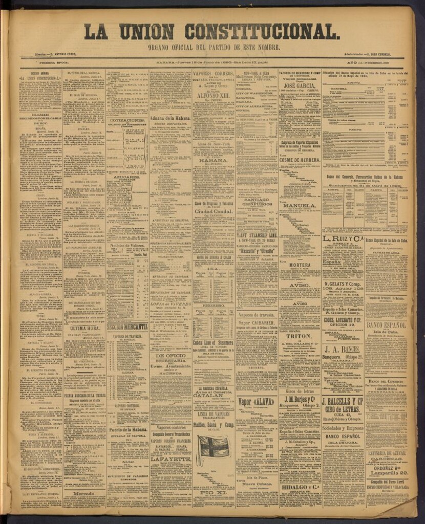 Miniatura de La Unión Constitucional: Organo oficial del partido de este nombre del 12 de junio de 1890