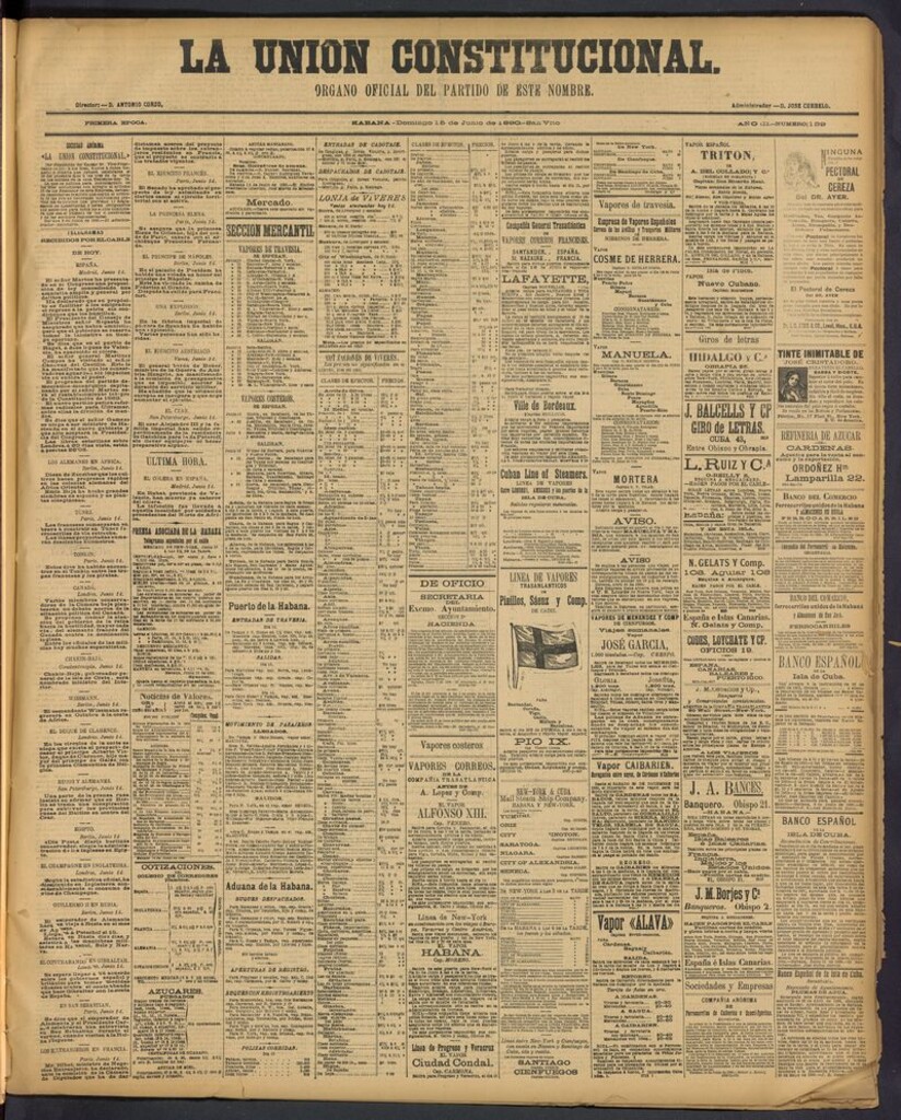 Miniatura de La Unión Constitucional: Organo oficial del partido de este nombre del 15 de junio de 1890