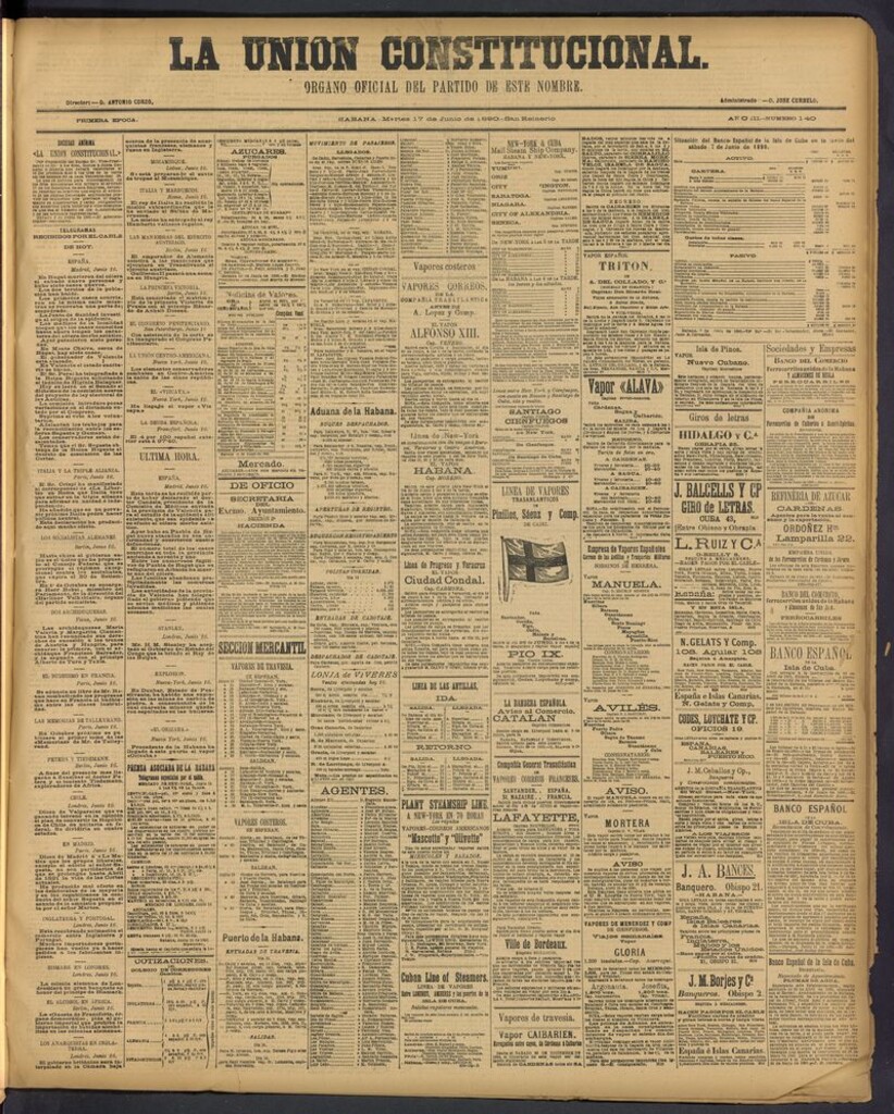 Miniatura de La Unión Constitucional: Organo oficial del partido de este nombre del 17 de junio de 1890