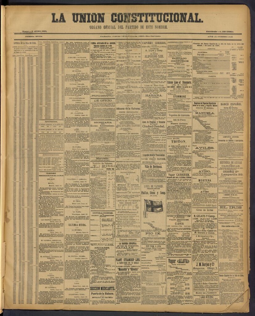 Miniatura de La Unión Constitucional: Organo oficial del partido de este nombre del 19 de junio de 1890
