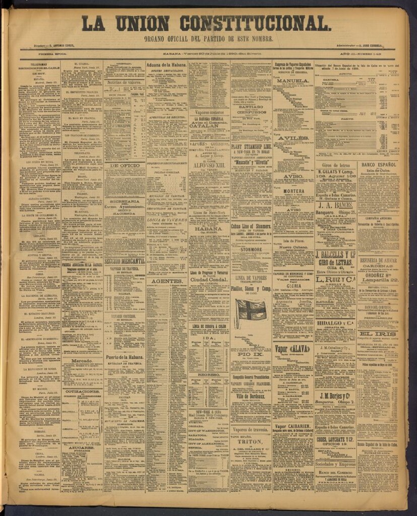 Miniatura de La Unión Constitucional: Organo oficial del partido de este nombre del 20 de junio de 1890
