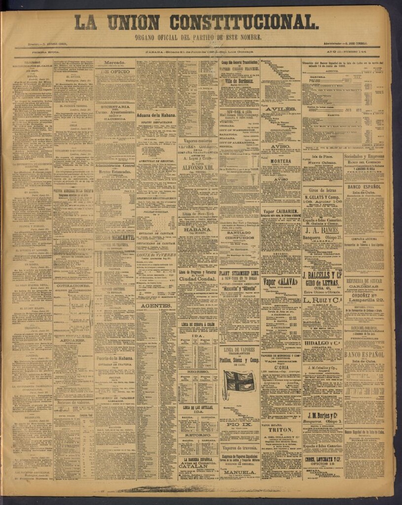 Miniatura de La Unión Constitucional: Organo oficial del partido de este nombre del 21 de junio de 1890