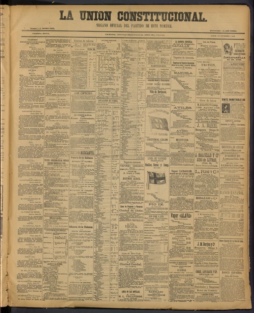Miniatura de La Unión Constitucional: Organo oficial del partido de este nombre del 22 de junio de 1890