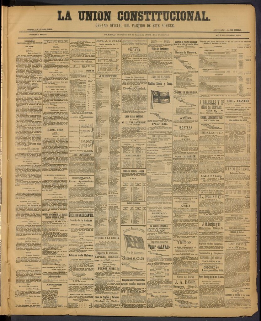 Miniatura de La Unión Constitucional: Organo oficial del partido de este nombre del 25 de junio de 1890