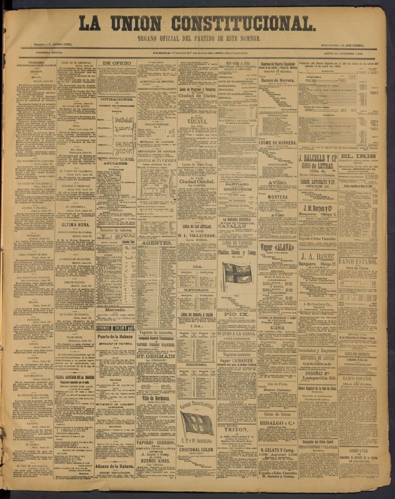 Miniatura de La Unión Constitucional: Organo oficial del partido de este nombre del 27 de junio de 1890