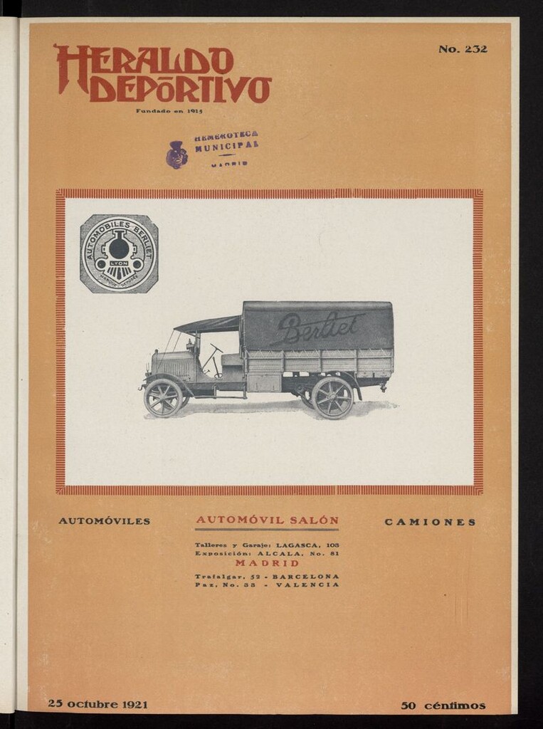 Miniatura de Heraldo Deportivo del 25 de octubre de 1921