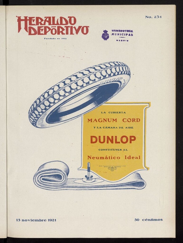 Miniatura de Heraldo Deportivo del 15 de noviembre de 1921