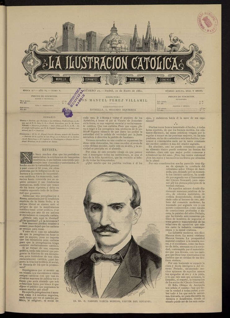 Miniatura de La Ilustración Católica del 21 de enero de 1882