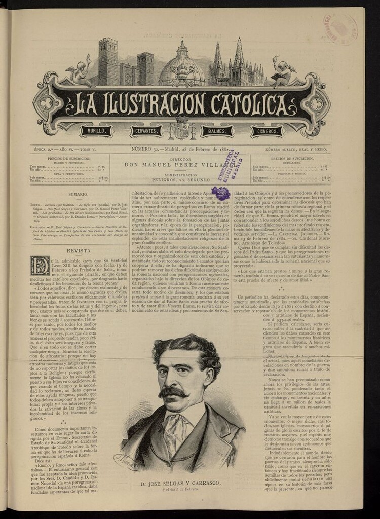 Miniatura de La Ilustración Católica del 28 de febrero de 1882