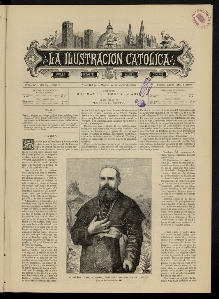 Miniatura de La Ilustración Católica del 14 de marzo de 1882