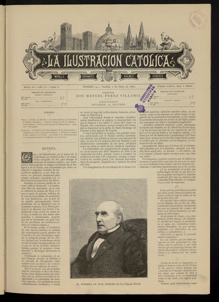 Miniatura de La Ilustración Católica del 7 de mayo de 1882
