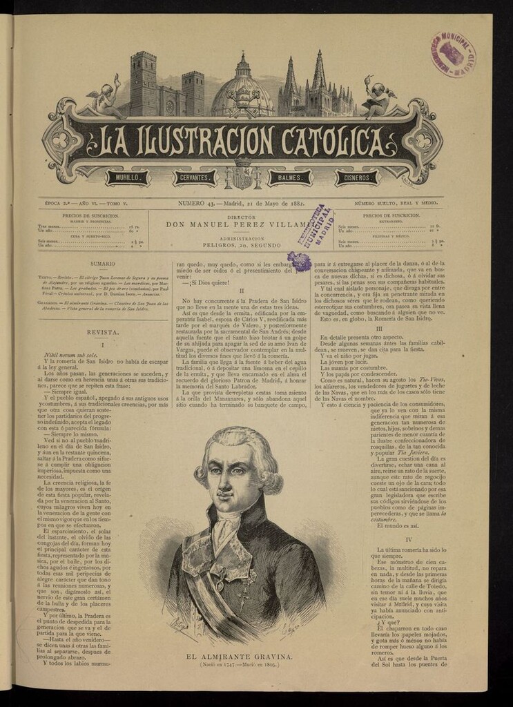 Miniatura de La Ilustración Católica del 21 de mayo de 1882