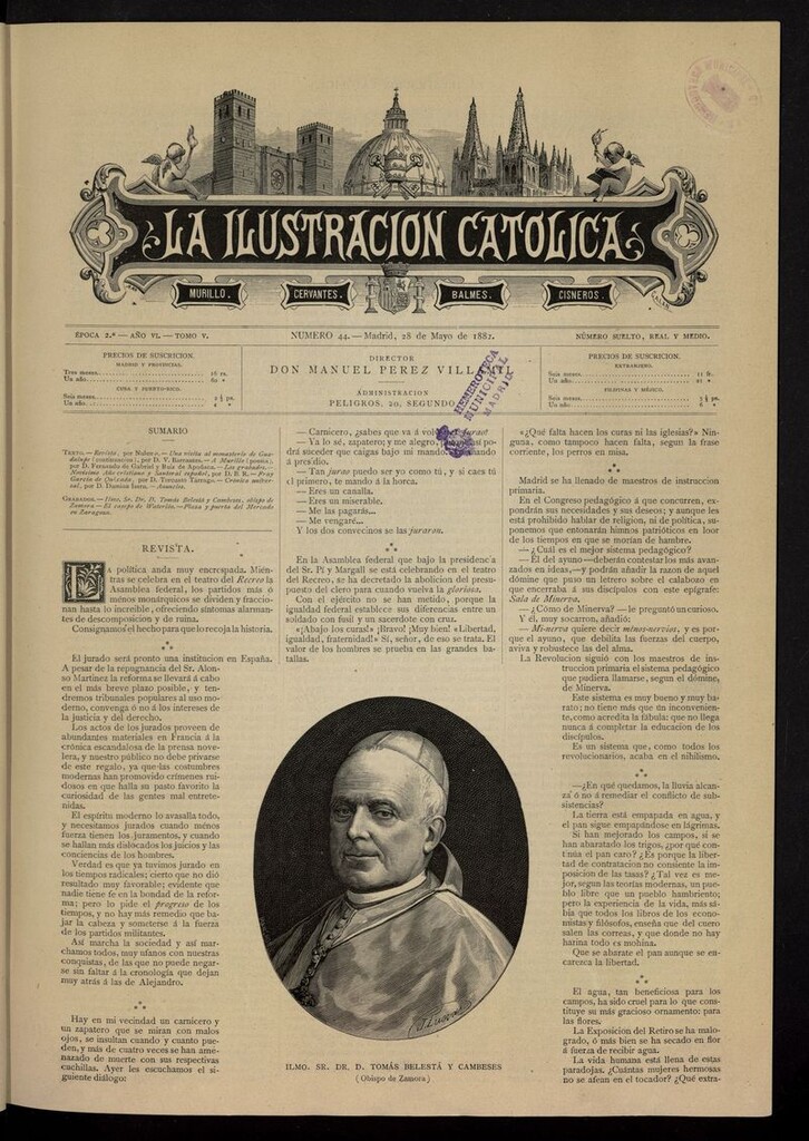 Miniatura de La Ilustración Católica del 28 de mayo de 1882
