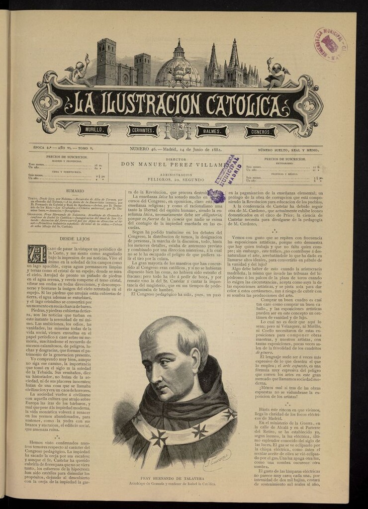 Miniatura de La Ilustración Católica del 14 de junio de 1882