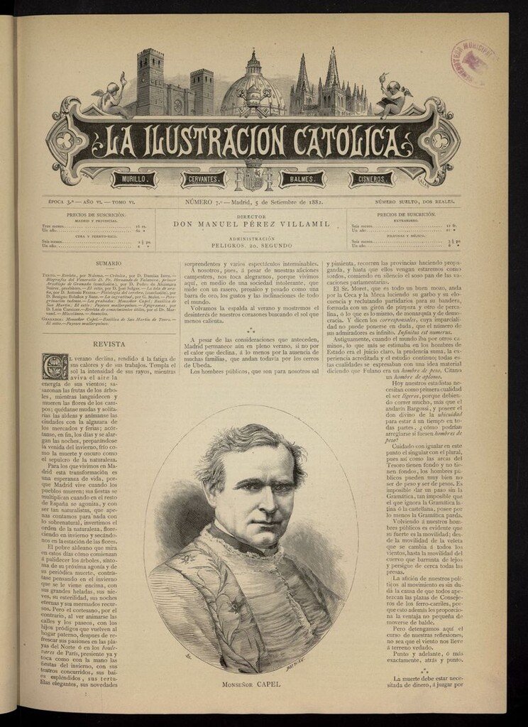 Miniatura de La Ilustración Católica del 5 de septiembre de 1882