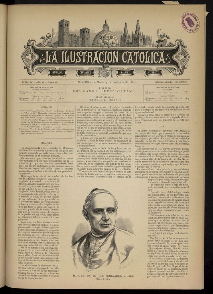 Miniatura de La Ilustración Católica del 5 de noviembre de 1882